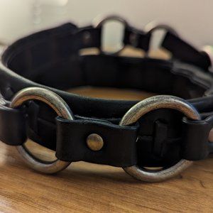 Vintage Yves Saint Laurent Black Leather Belt